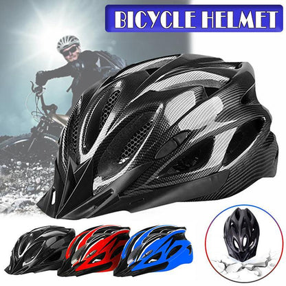 Lightweight Bicycle Helmet Adjustable Cycling Gear for Road or Mountain Bike Riding - Black Blue