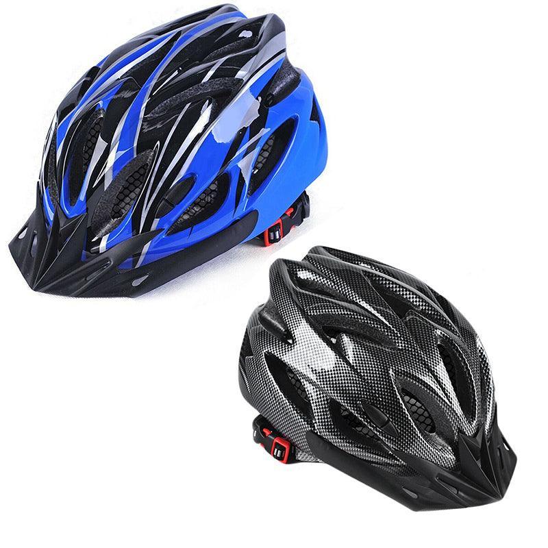 Lightweight Bicycle Helmet Adjustable Cycling Gear for Road or Mountain Bike Riding - Black Blue