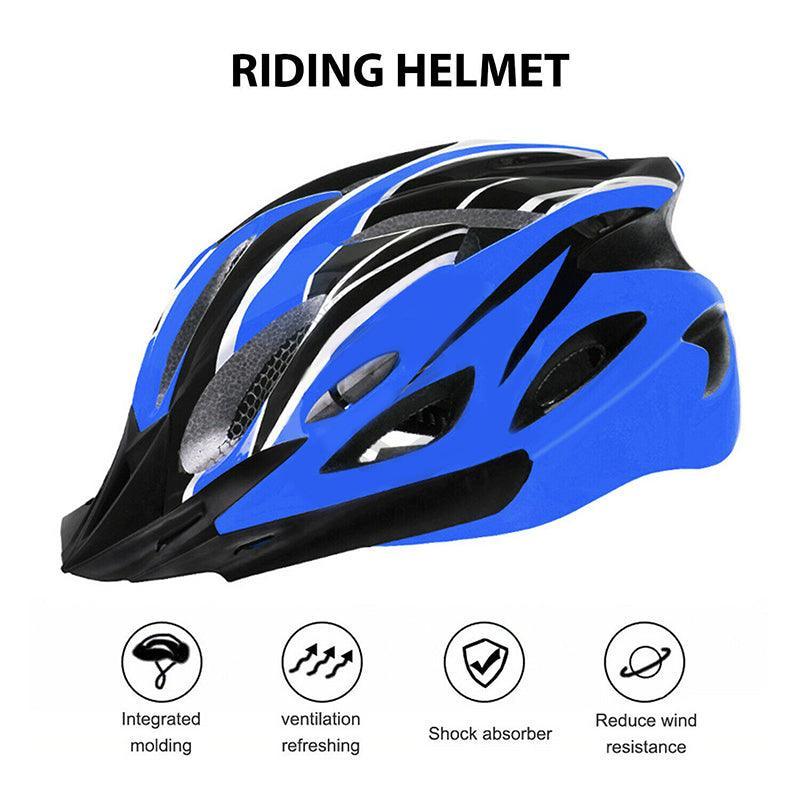 Lightweight Bicycle Helmet Adjustable Cycling Gear for Road or Mountain Bike Riding - Black Red