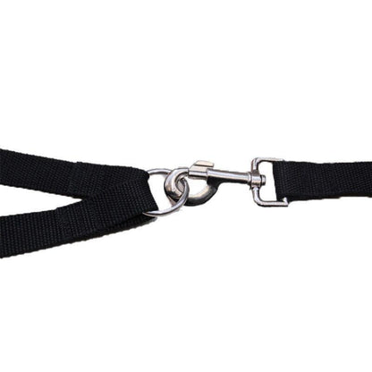 2 Way Double Dual Dog Leash Walk 2 Dogs With One Lead Coupler Nylon Harness - Blue