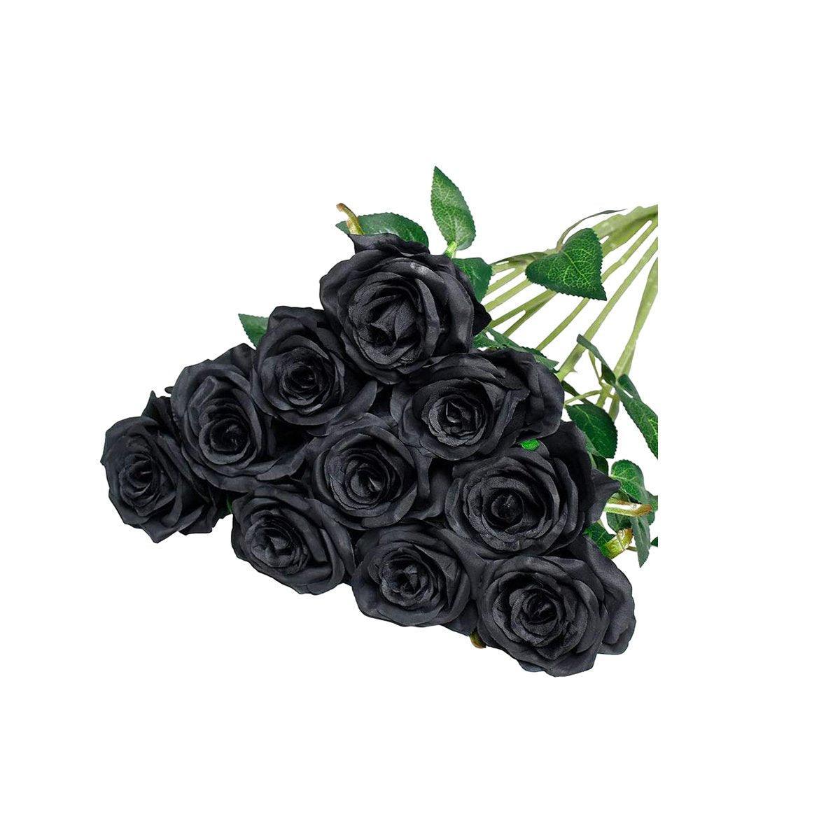 10pcs Artificial Silk Simulation Rose Flowers - Wedding Party Home Decorations - Silver
