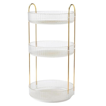 Rotating Cosmetic Organiser Home Storage Shelf Box for Makeup and Beauty Product - Amber