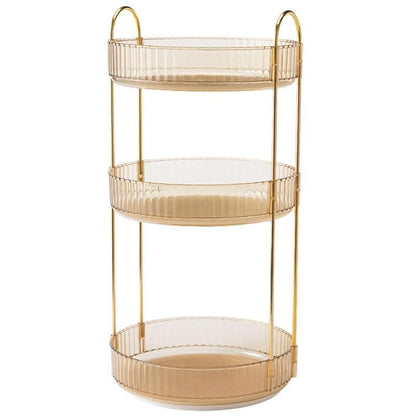 Rotating Cosmetic Organiser Home Storage Shelf Box for Makeup and Beauty Product - Amber