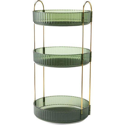 Rotating Cosmetic Organiser Home Storage Shelf Box for Makeup and Beauty Product - Green