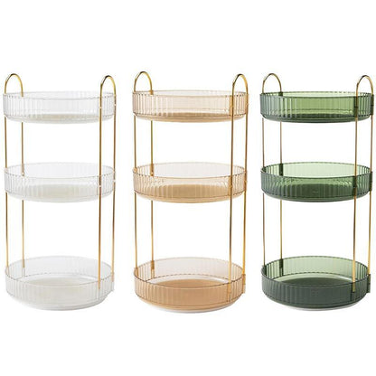 Rotating Cosmetic Organiser Home Storage Shelf Box for Makeup and Beauty Product - White