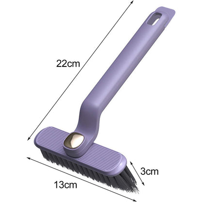 Multi-Functional Rotary Cleaning Brush Hard Bristle Slot Seam Wall Tile Brush - Coffee