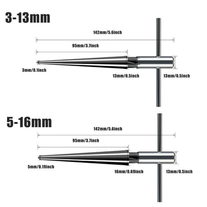 Round Shank Hexagon Shank T Handle Taper Reamer Tool for Drilling and Boring - Round Shank Reamer(3-13mm)