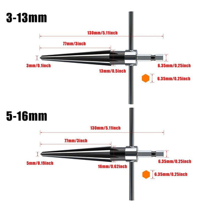 Round Shank Hexagon Shank T Handle Taper Reamer Tool for Drilling and Boring - Round Shank Reamer(3-13mm)