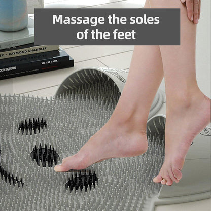 Silicone Foot Scrubber Rabbit Tub Mat Suction Cup Exfoliating Brush Cleaning Mat - Khaki