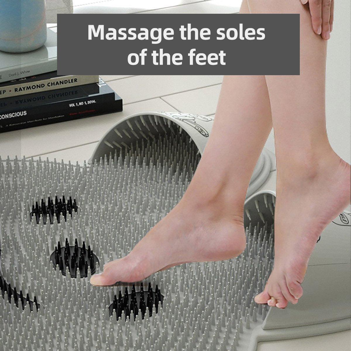 Silicone Foot Scrubber Rabbit Tub Mat Suction Cup Exfoliating Brush Cleaning Mat - White