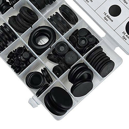 125Pcs Rubber Grommet Set-Assorted Fastener Kit 18 Popular Sizes