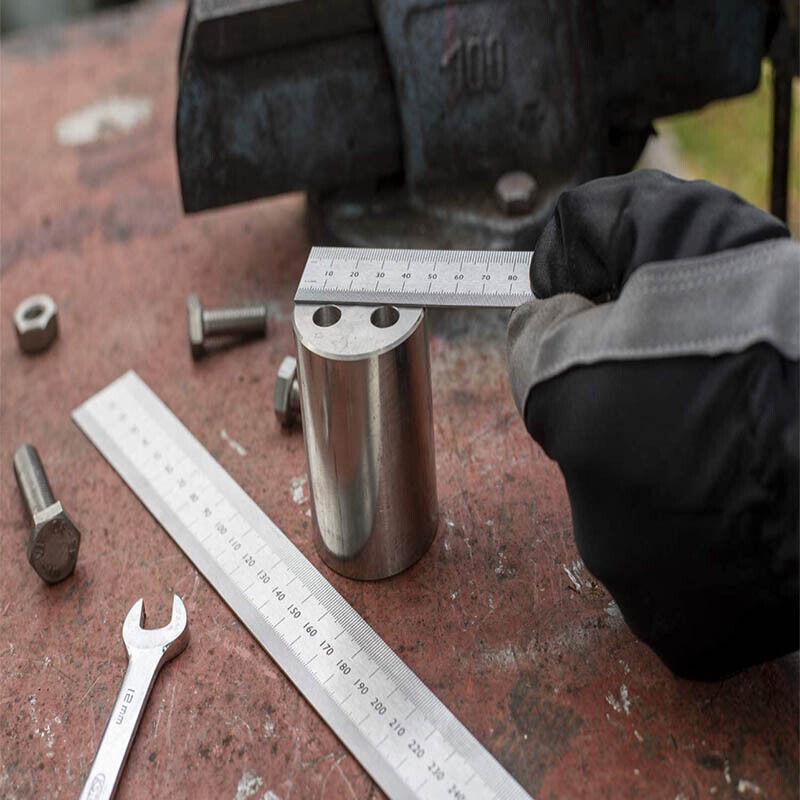 1/2 Pack Double-Sided Stainless Steel Precision Ruler (10cm, 15cm, 20cm) - 15cm *1 PCS