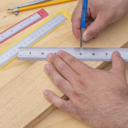 1/2 Pack Double-Sided Stainless Steel Precision Ruler (10cm, 15cm, 20cm) - 15cm *1 PCS