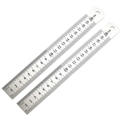 1/2 Pack Double-Sided Stainless Steel Precision Ruler (10cm, 15cm, 20cm) - 15cm *1 PCS