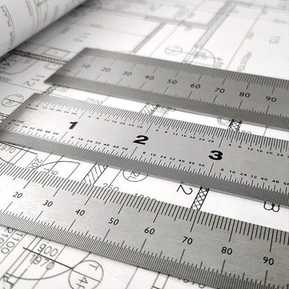 1/2 Pack Double-Sided Stainless Steel Precision Ruler (10cm, 15cm, 20cm) - 20cm *1 PCS