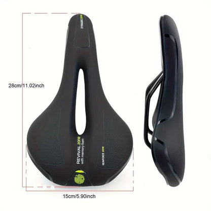 MTB Saddle Hollow Comfort Bicycle Seat Universal Cushion Soft Riding Saddle - Red
