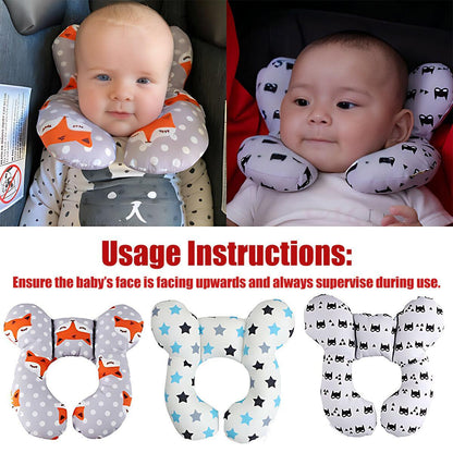 Baby Soft U-Shaped Auto Car Seat Stroller Head Neck Support Pillow Cushion Au - Colourful Dot