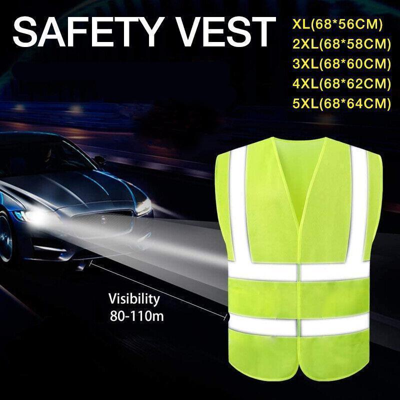 Yellow Reflective High Visibility Vest Workwear for Day and Night Use - XL