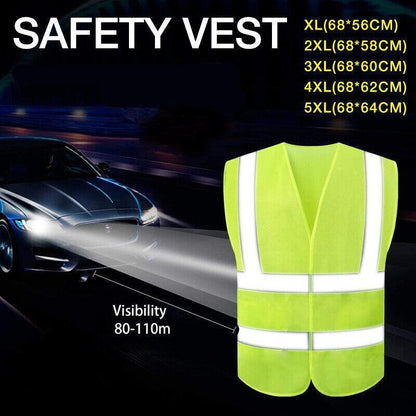 Yellow Reflective High Visibility Vest Workwear for Day and Night Use - XL