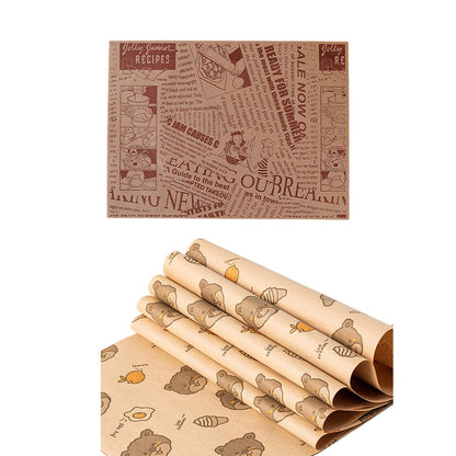 100pcs Sandwich Wrappers Oil Blotting Coated Paper Air Fryer Baking Parchment - Pink Strawberry