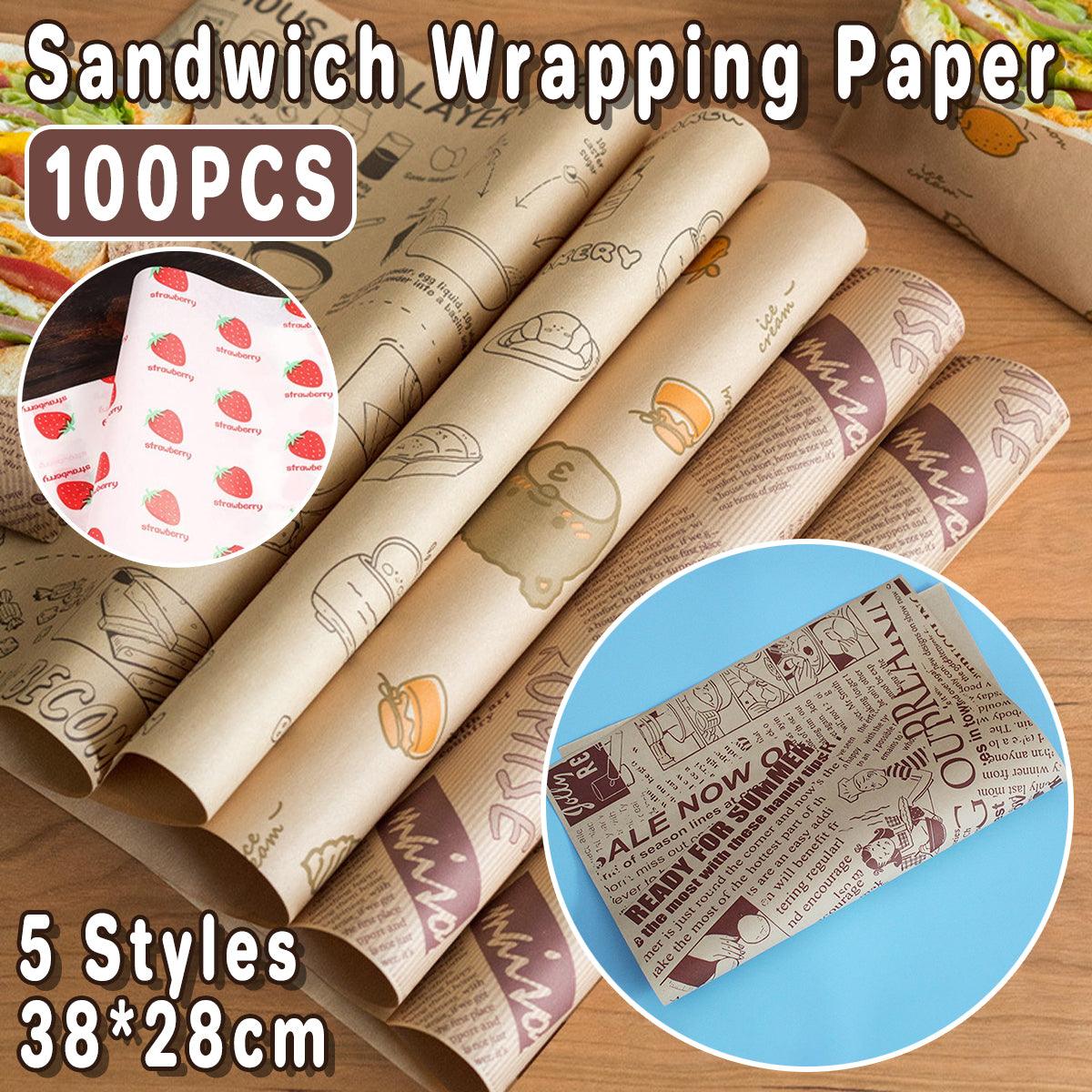 100pcs Sandwich Wrappers Oil Blotting Coated Paper Air Fryer Baking Parchment - Delicious Recipes