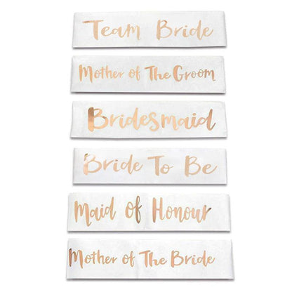 Bridal Party Sash Rose Gold Bride Bridesmaid Maid Honour Mother Hens Night Wear - Bride To Be