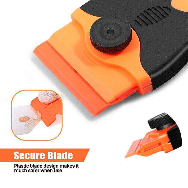 Plastic Razor Blade Scraper or Replacement Blades 10/20/30/50/100PCS Cleaning Tool - 1X Plastic Scraper + 100X Plastic Blades