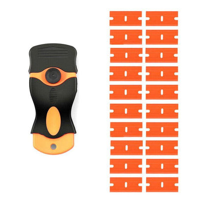 Plastic Razor Blade Scraper or Replacement Blades 10/20/30/50/100PCS Cleaning Tool - 1X Plastic Scraper + 100X Plastic Blades