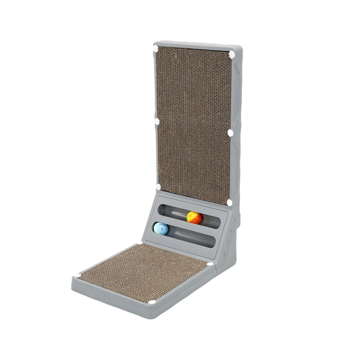 L-shaped Cat Scratching Board Vertical Claw Toy Cat Scratcher for Pet Playtime - Black