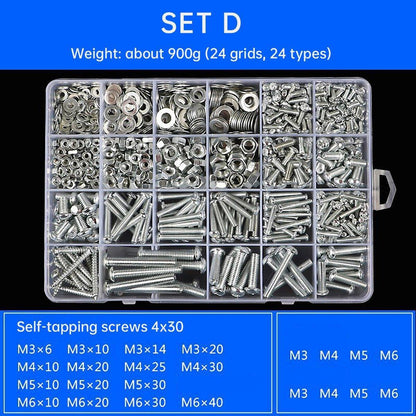 Household Self-tapping Screw Nut Gasket Box Set Multi-purpose Screw Assortment - E