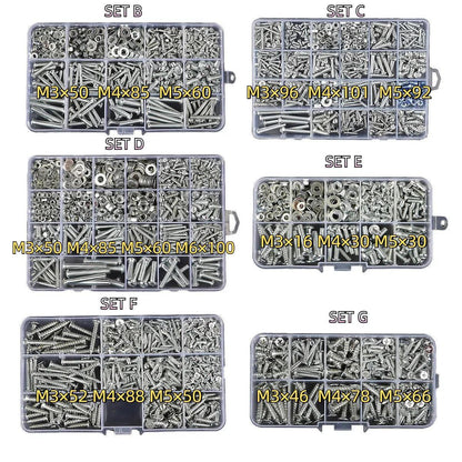 Household Self-tapping Screw Nut Gasket Box Set Multi-purpose Screw Assortment - F