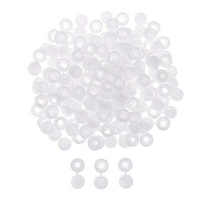 100/200X Plastic Screw Cover Caps Holes Cams Furniture Kitchen Button Nuts Bolts - Black