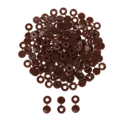 100/200X Plastic Screw Cover Caps Holes Cams Furniture Kitchen Button Nuts Bolts - Black