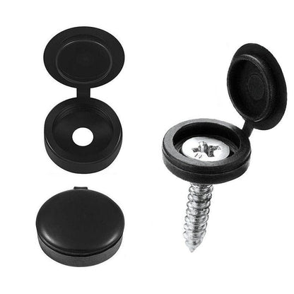 100/200X Plastic Screw Cover Caps Holes Cams Furniture Kitchen Button Nuts Bolts - Brown