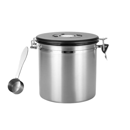 Coffee Powder Sealed Jar Airtight Storage Container for Kitchen Tea Sugar Beans - Silvery-1500ml