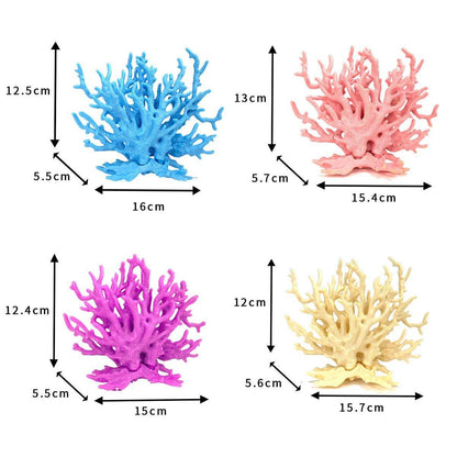 Soft Coral Realistic Water Plants Aquarium Decoration Fish Tank Seawater Set - Blue
