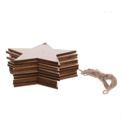 Wooden Christmas Hanging Ornament for Tree DIY Craft Decoration 10pcs - Christmas Stocking