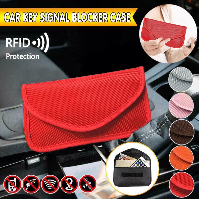 Car Key Case For Faraday Cage Fob Pouch Keyless RFID Blocking Bag - Black