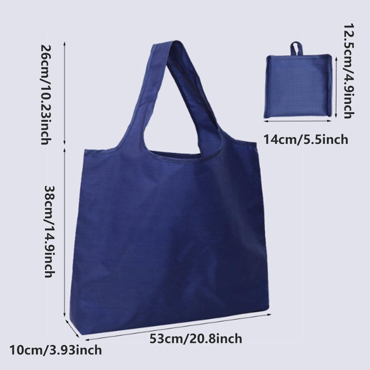Large Multi Colour Waterproof Shopping Bag Foldable Portable Reusable Bag - Black