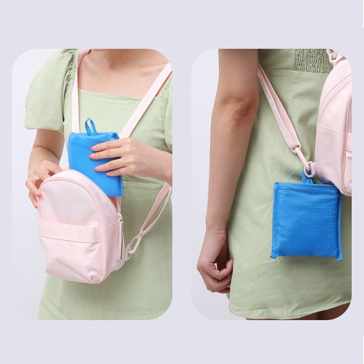 Large Multi Colour Waterproof Shopping Bag Foldable Portable Reusable Bag - Black