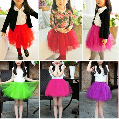 Girls Tutu Skirt Princess Dressup Party Costume Ballet Dancewear - Black