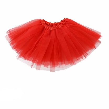 Girls Tutu Skirt Princess Dressup Party Costume Ballet Dancewear - Rose red