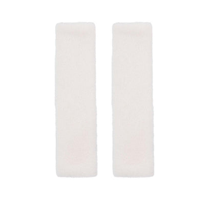 Winter Plush Shoulder Strap Cover Neck Cushion Pad for Comfortable Car Travel 2PCS - Milk Tea