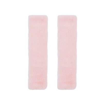 Winter Plush Shoulder Strap Cover Neck Cushion Pad for Comfortable Car Travel 2PCS - Pink