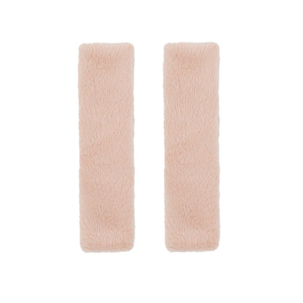 Winter Plush Shoulder Strap Cover Neck Cushion Pad for Comfortable Car Travel 2PCS - Pink