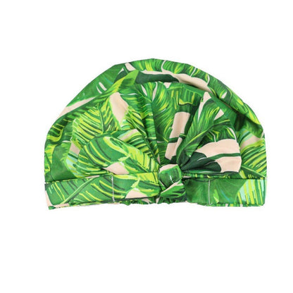 Woman Shower Cap Reusable Long Hair Large Turban Bathroom Waterproof Hair Cap - Black Background