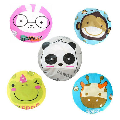 Reusable Women Girls Hair Wrap Waterproof Shower Bath Shower Cap Hat - Giraffe