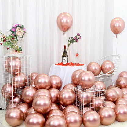 Metallic Latex Balloons 12 Inch Chrome Party Balloons for Birthday Wedding Decoration - Silver 50PCS