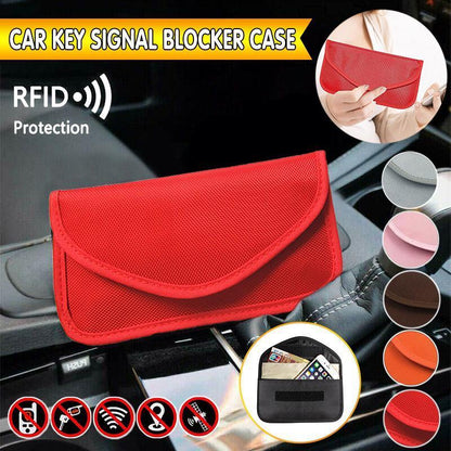 Car Key Case For Faraday Cage Fob Pouch Keyless RFID Blocking Bag - Silver Grey