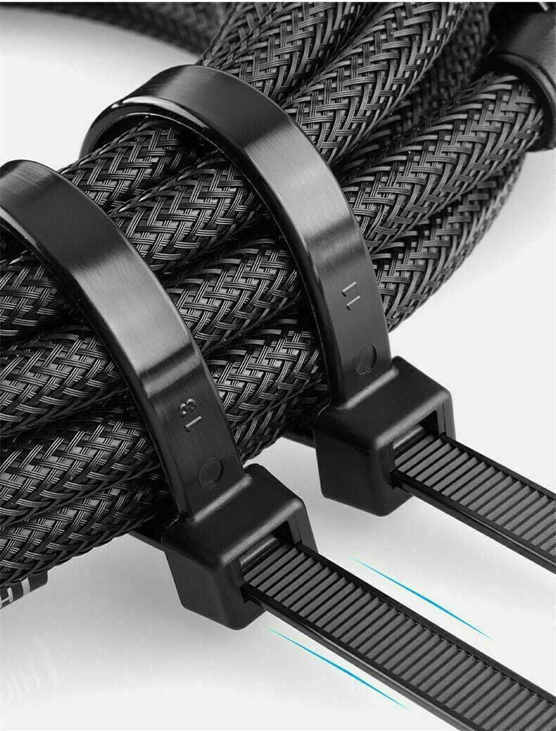 50X Cable Ties Zip Ties Nylon Uv Stabilised Black Cable Tie - 4.8*250mm